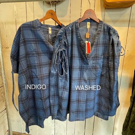 INDIGO 先染めチェックトップス#2614035