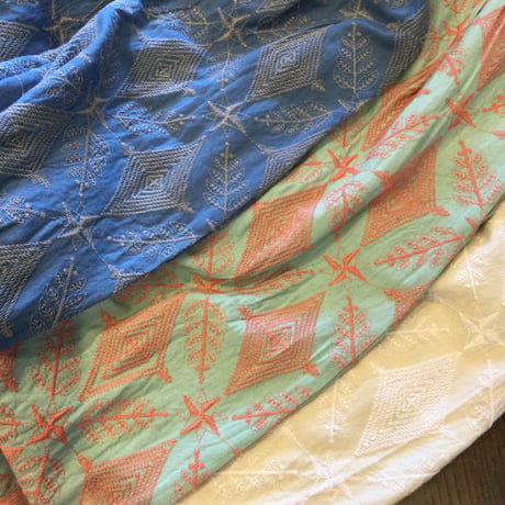 コットンフラックス　刺繍　ソフトサルエルパンツ　#2616032