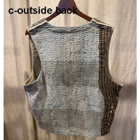 ヴィンテージ　カンタ刺繍　リメイクベスト　#2512004