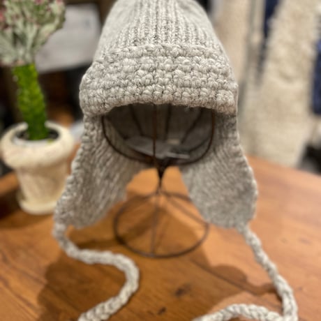 #2448019 wool X TT wool hand knit pilot cap