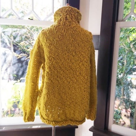 #1947014 TT ウール手編みニットタートルネック　WOOL 100%