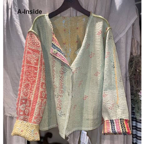 ヴィンテージ　カンタ刺繍　リバーシブルジャケット①　#2512003