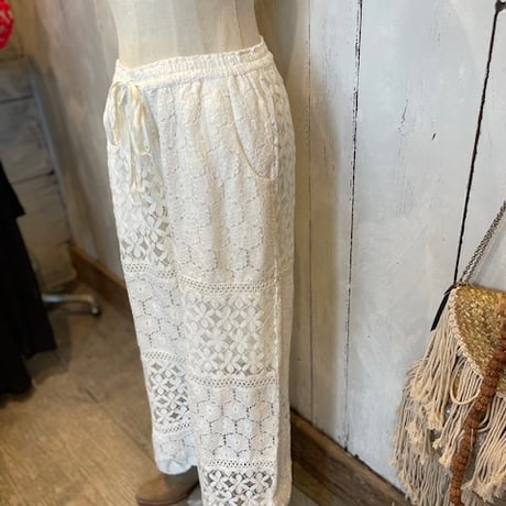 綿レースパッチワーク Boho バルーンパンツ #2516002