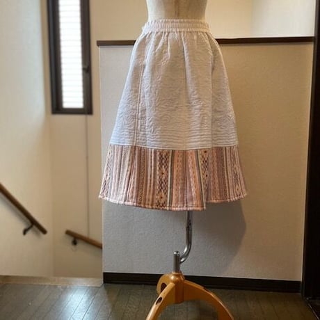 テリーボイルキルト刺繍xジャカード　スカート #2215012
