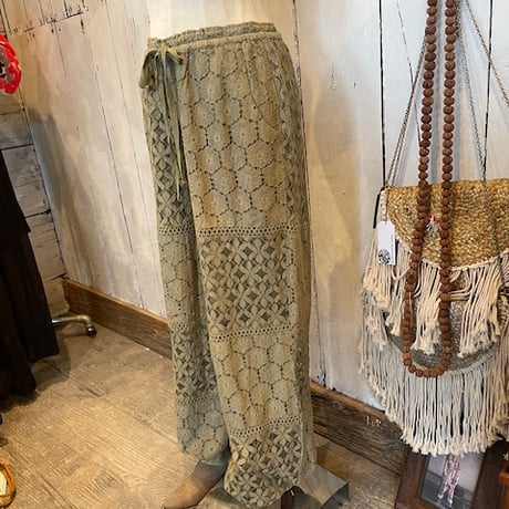 綿レースパッチワーク Boho バルーンパンツ #2516002