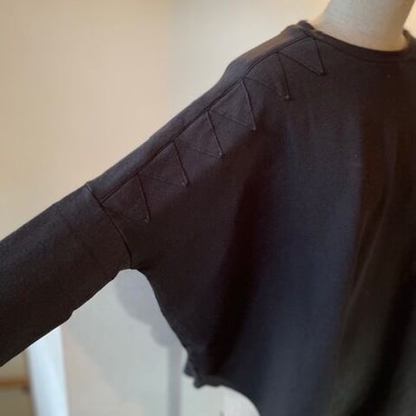 バンブーフリース　肩パッチ刺繍　L.S.TOP #2279007