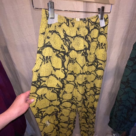 ダブルガーゼ　ブロックプリント　wrap pants #2616025