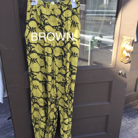 ダブルガーゼ　ブロックプリント　wrap pants #2616025