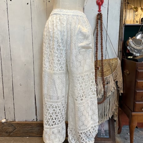 綿レースパッチワーク Boho バルーンパンツ #2516002