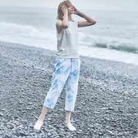 綿50ツイル タイダイ　フロントラップ　クロップドパンツ#2016422