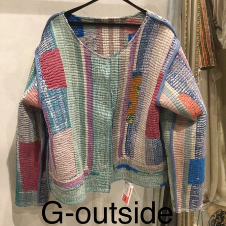ヴィンテージ　カンタ刺繍　リバーシブルジャケット③　#2512003