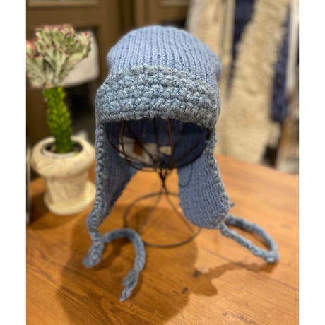 #2448019 wool X TT wool hand knit pilot cap