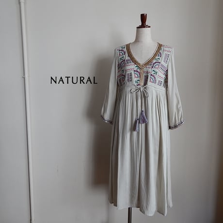 ロングワンピース/刺繍/boho/オリエンタル/ゆったり/1613115