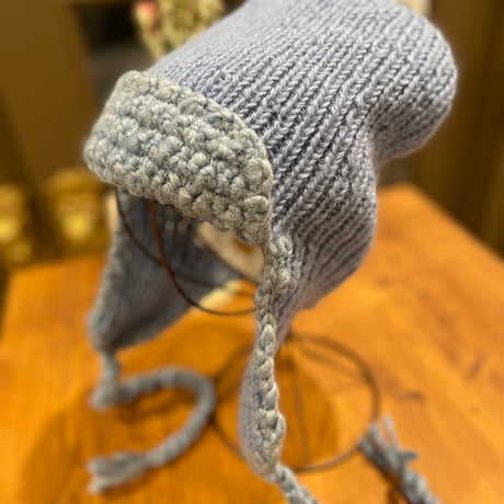 #2448019 wool X TT wool hand knit pilot cap