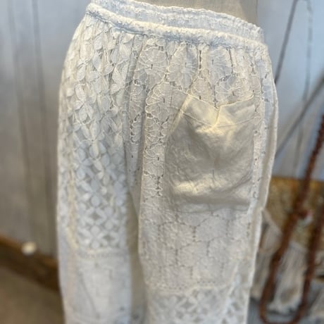 綿レースパッチワーク Boho バルーンパンツ #2516002