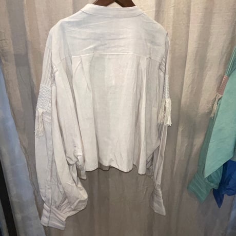 コットンフラックス　クロップド丈　Big sleeve shirt #2612031