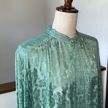 ヴィスコース　ジャカード　ロングシャツドレス　#2313111