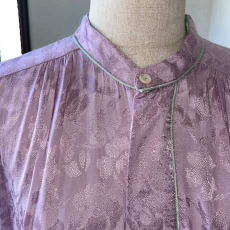 ヴィスコース　ジャカード　ロングシャツドレス　#2313111