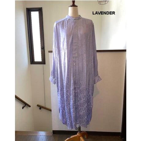 ヴィスコース　ジャカード　ロングシャツドレス　#2313111
