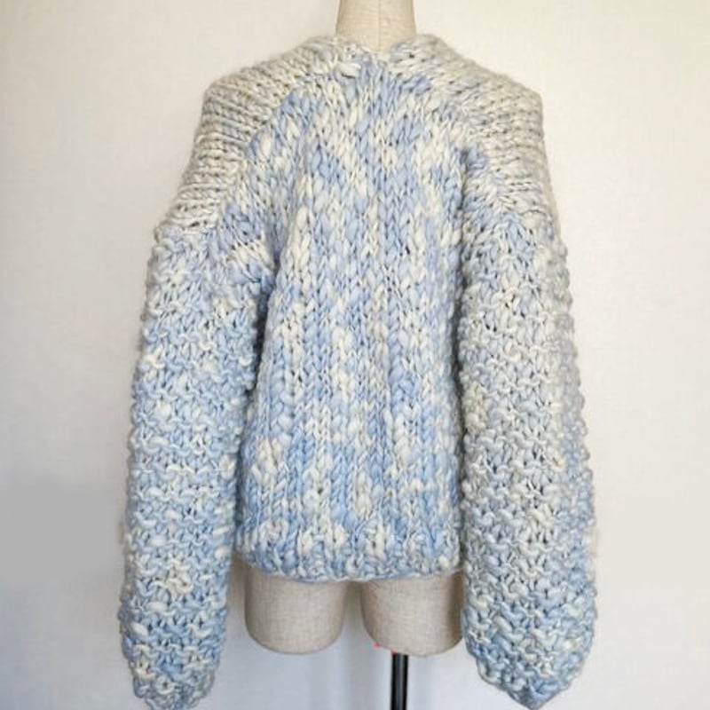 かすり染め WOOL100% 手編みニット カーディガン #2147215 | another