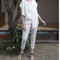 オーガニック・コットン裏毛　サイドテープ付きソフトサルエルパンツ  #2076023