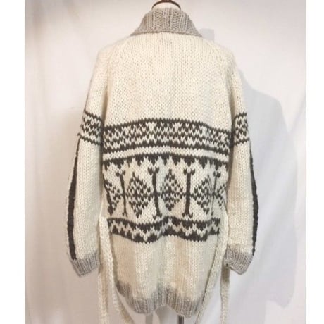 #1847036 AZTEK柄　カウチンニット　WOOL 100% 手編み