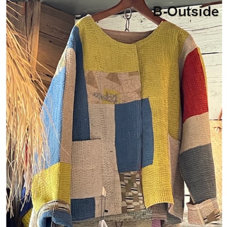 ヴィンテージ　カンタ刺繍　リバーシブルジャケット①　#2512003