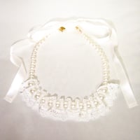 "Sugar Craft" エアパールリボンレースネックレス