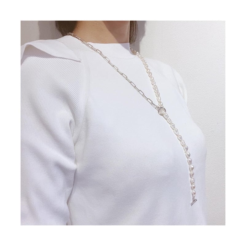 シルバーチェーンx淡水パールネックレス | Grandma's Pearl シルバーチェーンx淡水パールネックレス | Grandma's Pearl