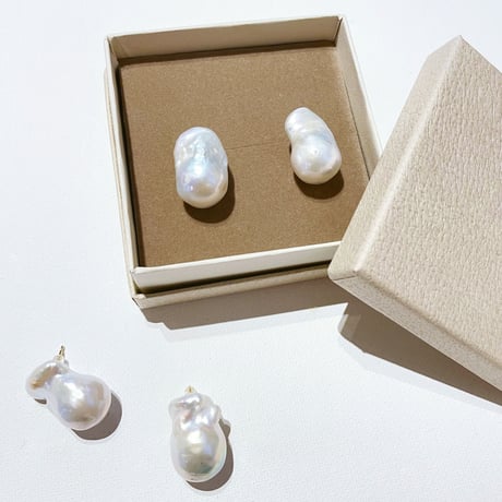 e.m☆❤　大粒訳あり淡水パールピンクピアス e.m☆❤ 大粒訳あり淡水パールピンクピアス 大粒淡水バロック