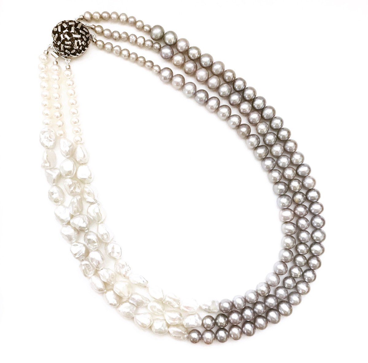 淡水パール3連ネックレス | Grandma's Pearl