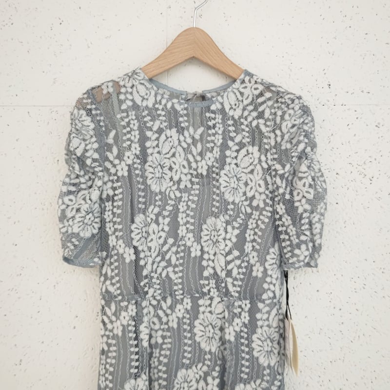 kaene レースエプロンワンピース ( ミントグレー ) | エイプリル