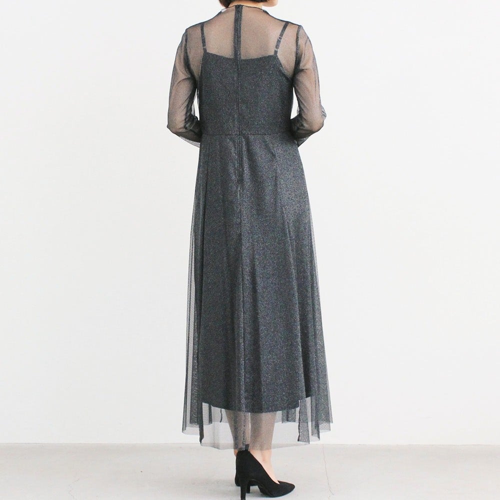 kanae ラメチュールワンピース kaene ドレス 「kaene」ラメチュールメロウワンピース