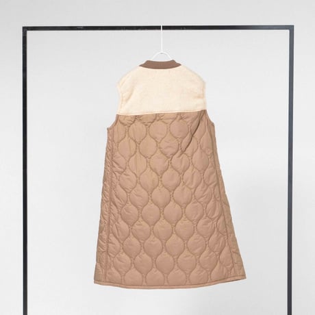 KNIT×キルティング ロングベスト　【BB55-714】