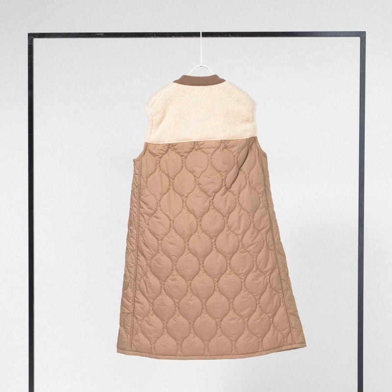 KNIT×キルティング ロングベスト 【BB55-714】 | BLANC basque