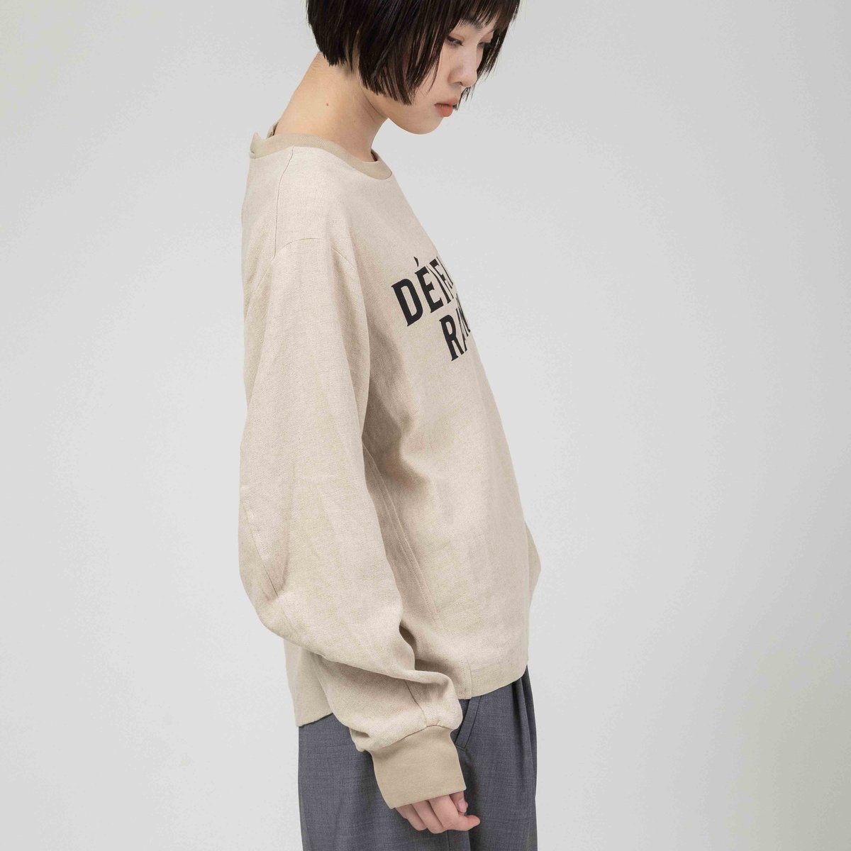 プリント布帛ロングTシャツ【BB61-111】 | BLANC basque
