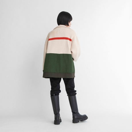 ナイロンツイルハーフ丈衿付きニットコート 【BB55-716】
