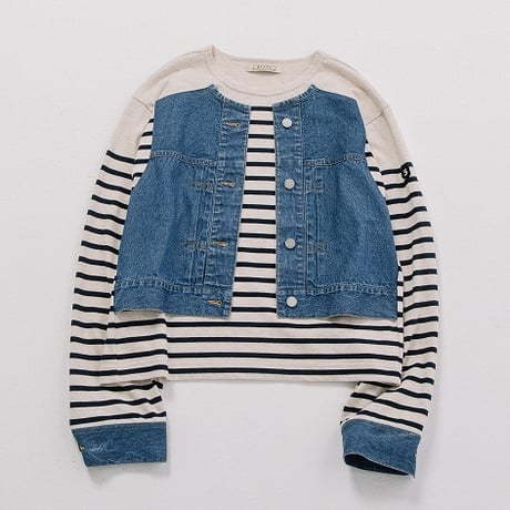 人気色】BLANC basque ニット×キルティングジャケット