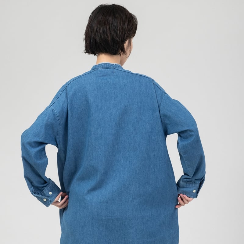 8oz デニム パールボタンチュニックシャツ【BB88-406】 | BLANC basque