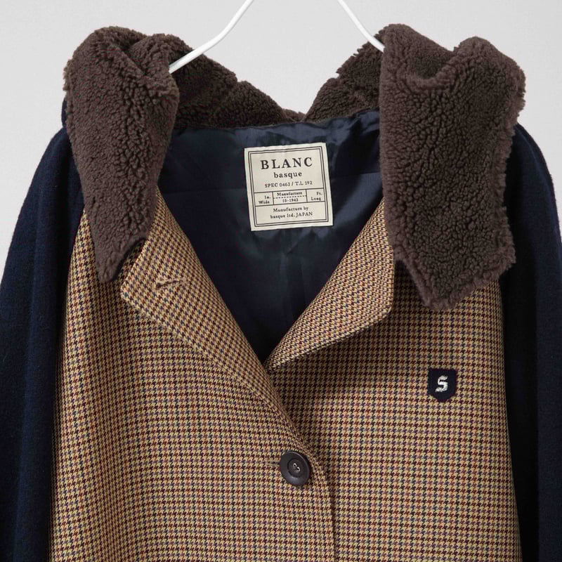 チェック×ソフトメルトン ロングコート 【BB55-208】 | BLANC basque