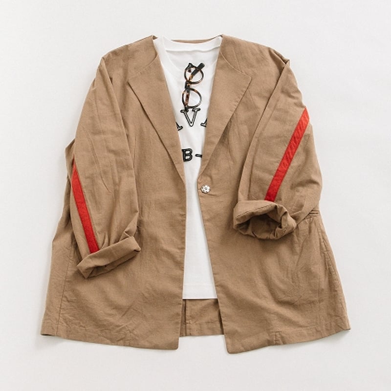 コットンリネンノーカラージャケット【BB57-205】 | BLANC basque