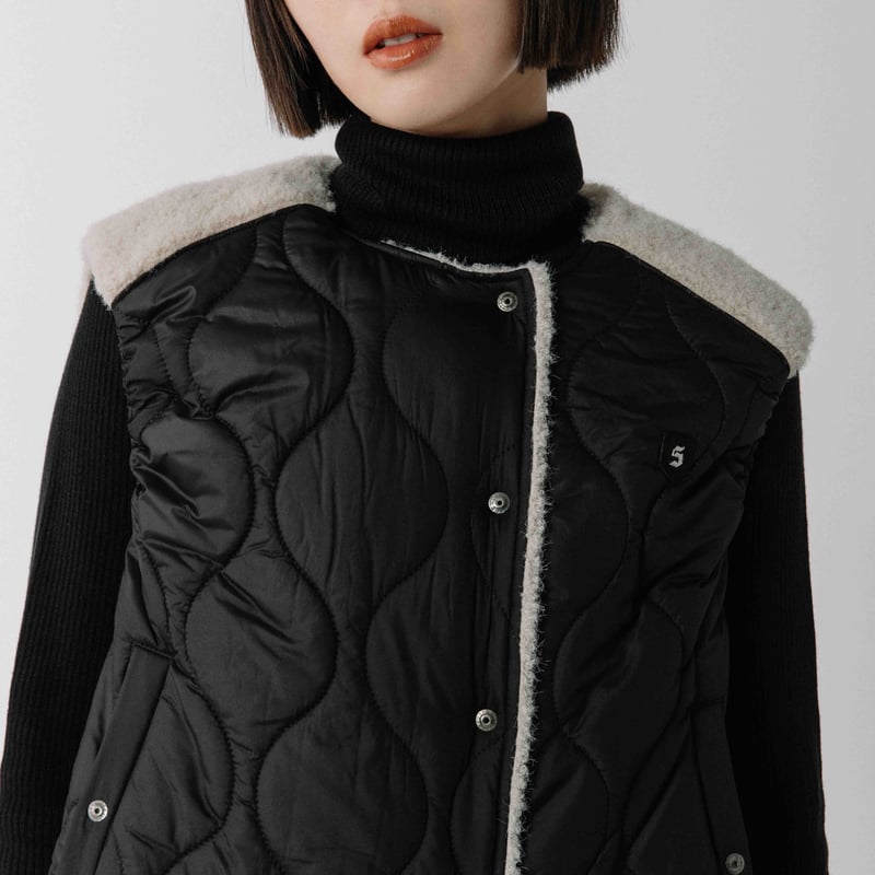 plage キルティングショートベスト Plage キルティング ショート ベスト すっきり見えて暖かい