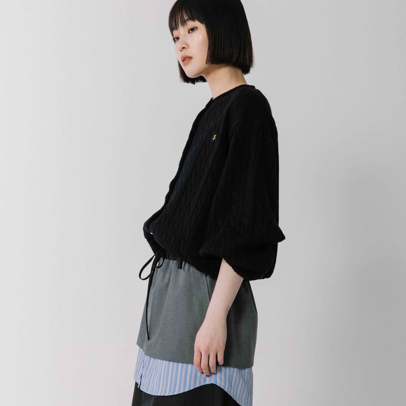 パールボタンケーブルニットカーディガン【BB54-709】 | BLANC basque