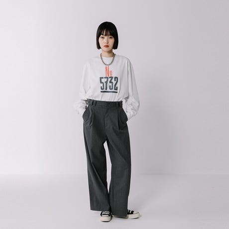”No.5732”刺繍ロゴロングTシャツ【BB57-935】
