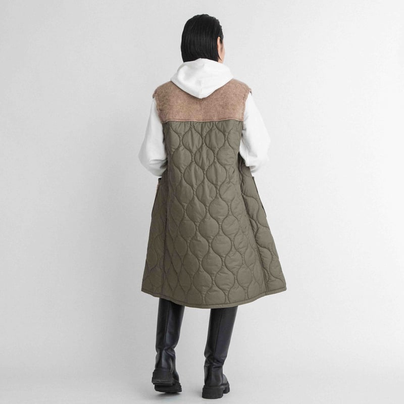 KNIT×キルティング ロングベスト 【BB55-714】 | BLANC basque