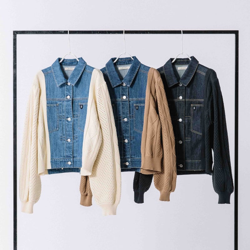 アランニットドッキングデニムジャケット【BB54-701】 | BLANC