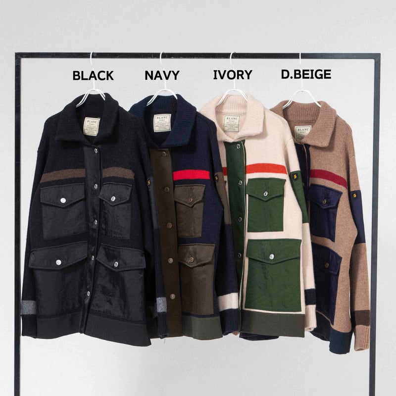 ナイロンツイルハーフ丈衿付きニットコート 【BB55-716】 | BLANC basque