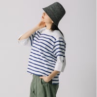 バスクボーダー天竺×シャツ袖Ｔ【BB42-926】