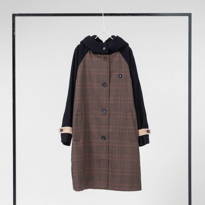 チェック×ソフトメルトン ロングコート 【BB55-208】 | BLANC basque