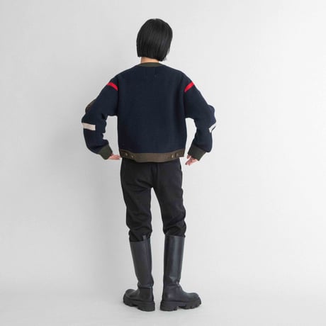 ナイロンツイル×KNIT ZIPブルゾン【BB55-715】